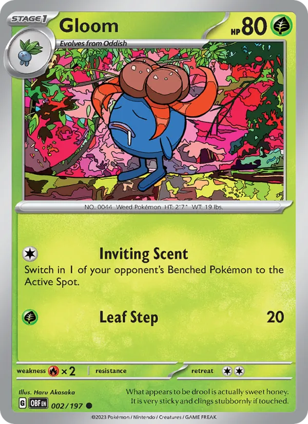 Gloom — Obsidian Flames #002 (Pokémon TCG card)