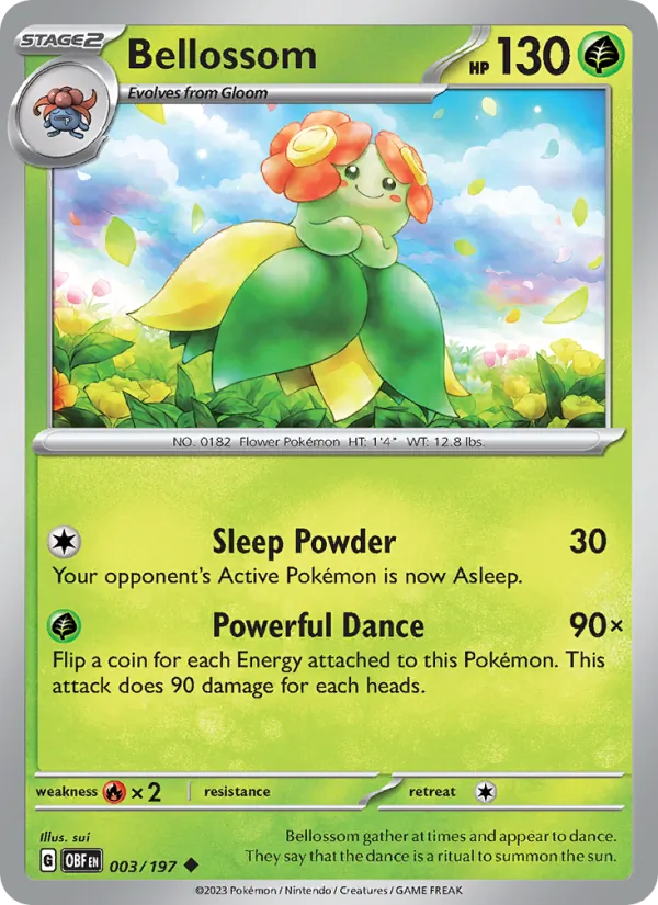 Bellossom — Obsidian Flames #003 (Pokémon TCG card)