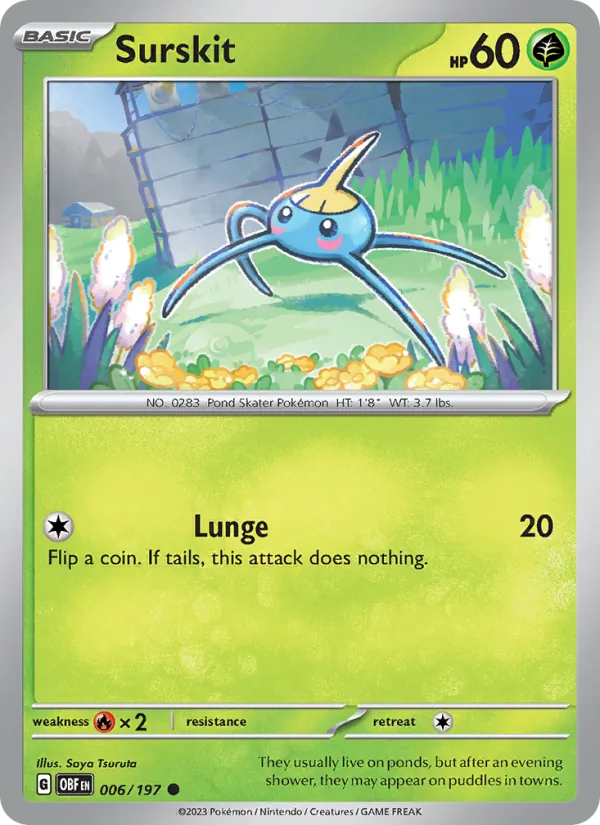 Surskit — Obsidian Flames #006 (Pokémon TCG card)