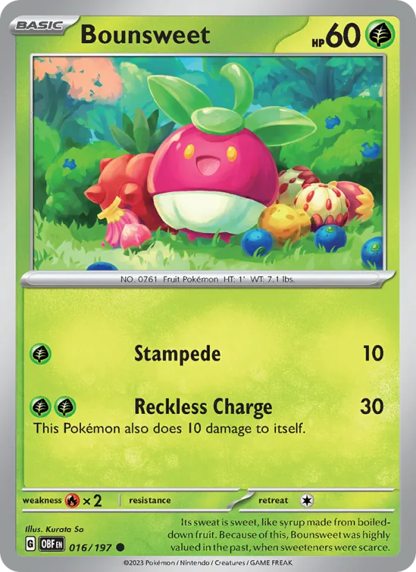 Bounsweet — Obsidian Flames #016 (Pokémon TCG card)