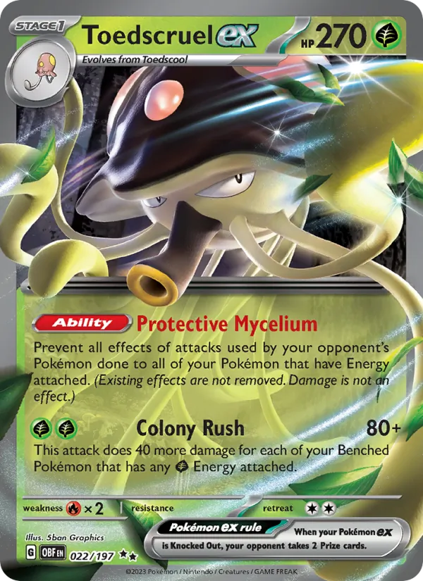 Toedscruel ex — Obsidian Flames #022 (Pokémon TCG card)