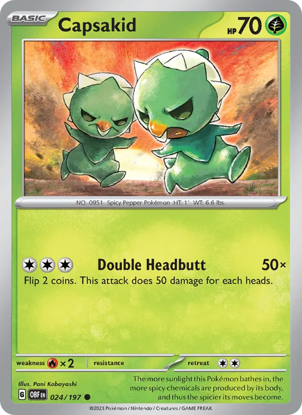 Capsakid — Obsidian Flames #024 (Pokémon TCG card)