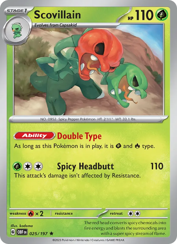Scovillain — Obsidian Flames #025 (Pokémon TCG card)
