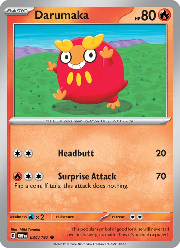 Darumaka — Obsidian Flames #034 (Pokémon TCG card)