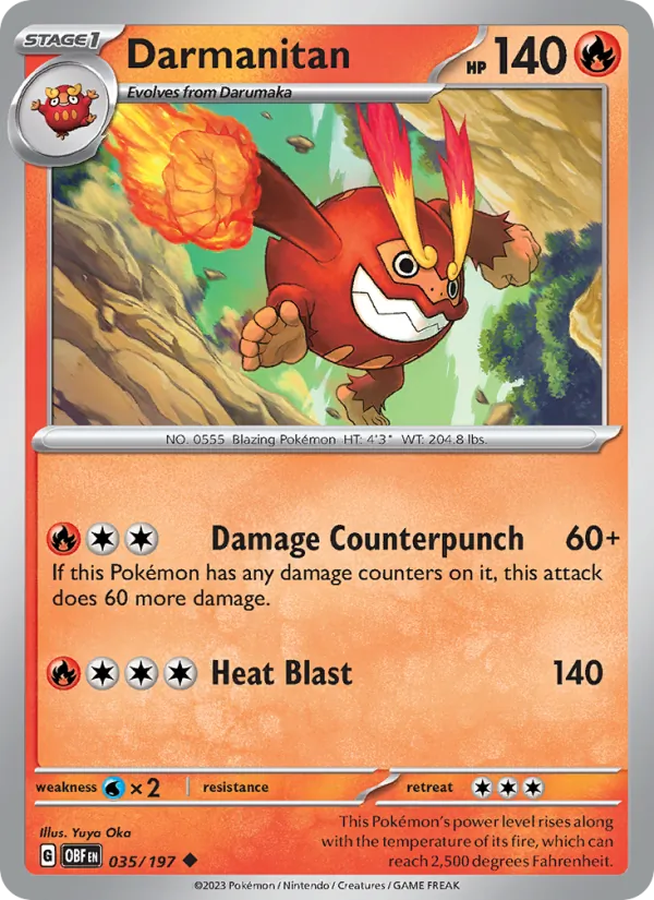 Darmanitan — Obsidian Flames #035 (Pokémon TCG card)
