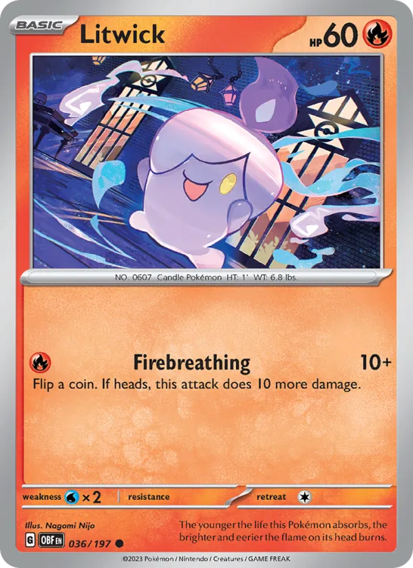 Litwick — Obsidian Flames #036 (Pokémon TCG card)