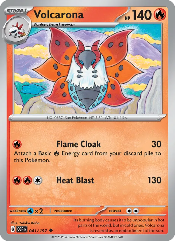 Volcarona — Obsidian Flames #041 (Pokémon TCG card)