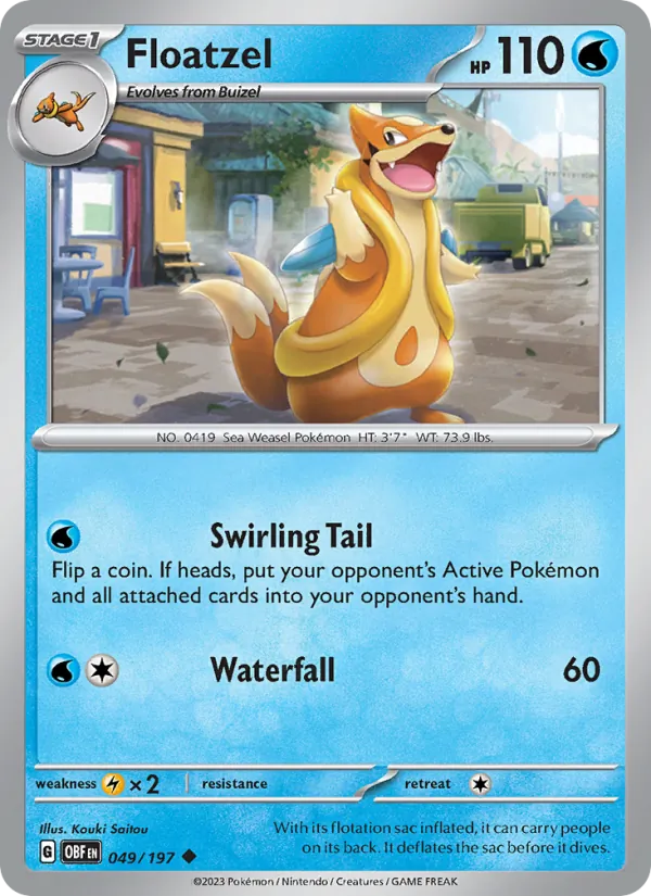 Floatzel — Obsidian Flames #049 (Pokémon TCG card)