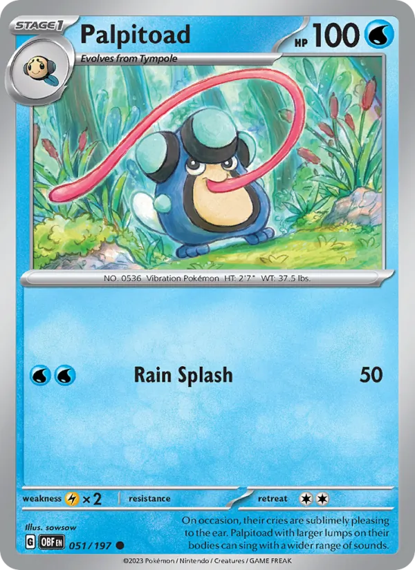Palpitoad — Obsidian Flames #051 (Pokémon TCG card)