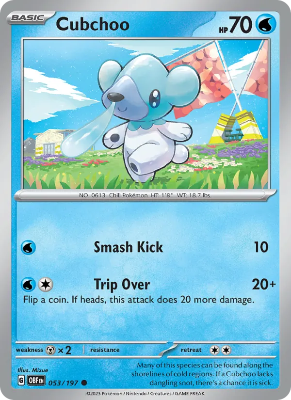 Cubchoo — Obsidian Flames #053 (Pokémon TCG card)