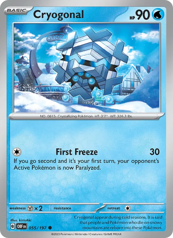 Cryogonal — Obsidian Flames #055 (Pokémon TCG card)