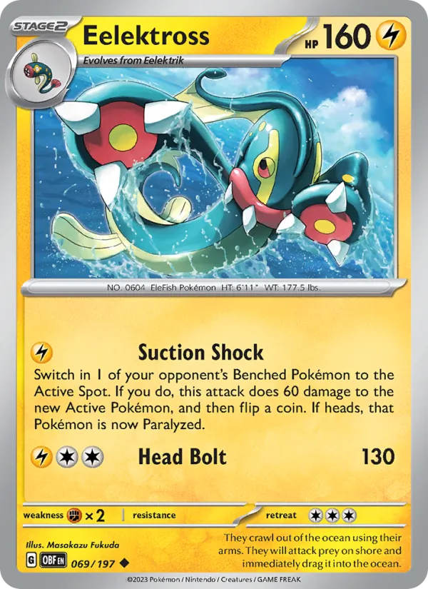 Eelektross — Obsidian Flames #069 (Pokémon TCG card)