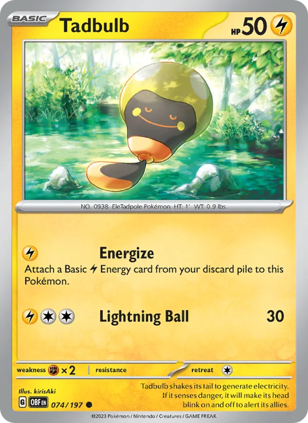 Tadbulb — Obsidian Flames #074 (Pokémon TCG card)