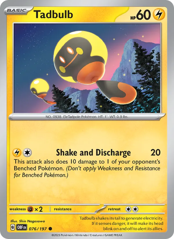 Tadbulb — Obsidian Flames #076 (Pokémon TCG card)