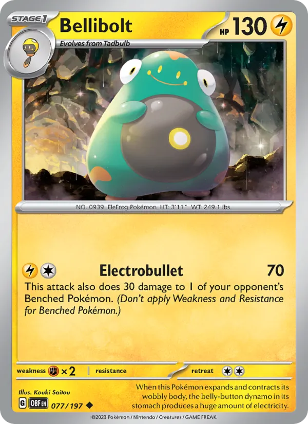 Bellibolt — Obsidian Flames #077 (Pokémon TCG card)