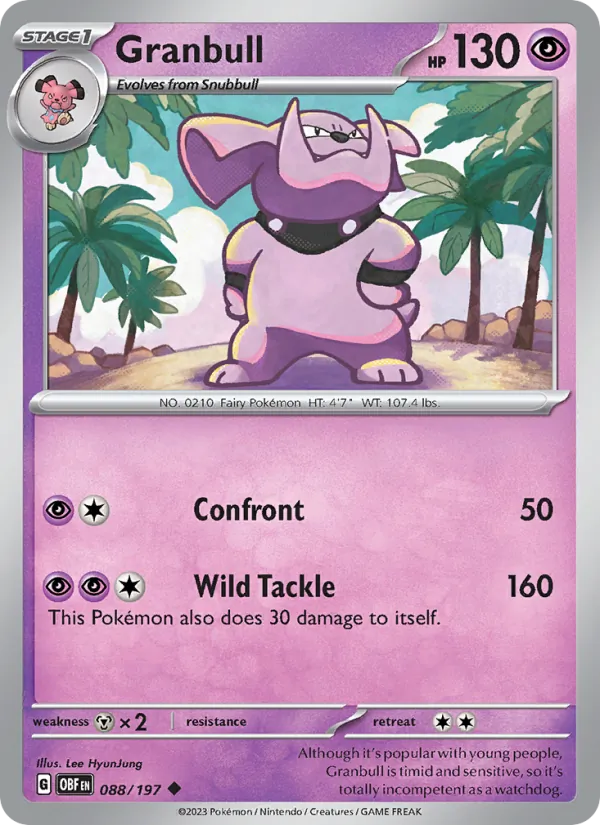 Granbull — Obsidian Flames #088 (Pokémon TCG card)