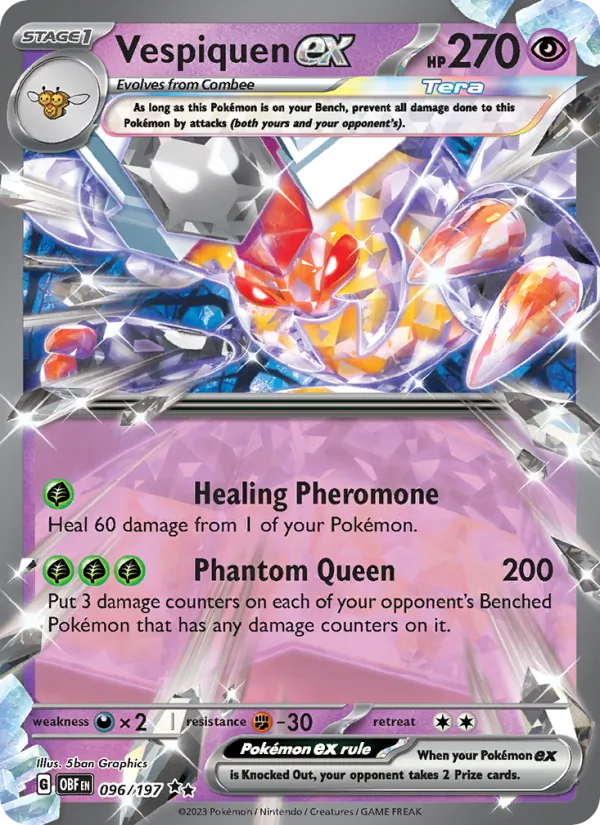 Vespiquen ex — Obsidian Flames #096 (Pokémon TCG card)
