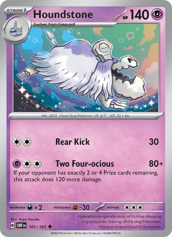 Houndstone — Obsidian Flames #101 (Pokémon TCG card)