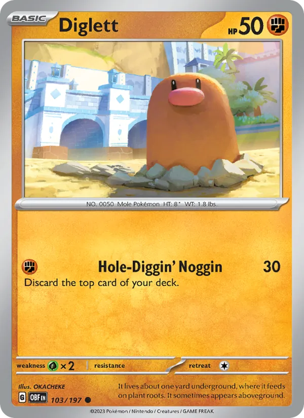 Diglett — Obsidian Flames #103 (Pokémon TCG card)