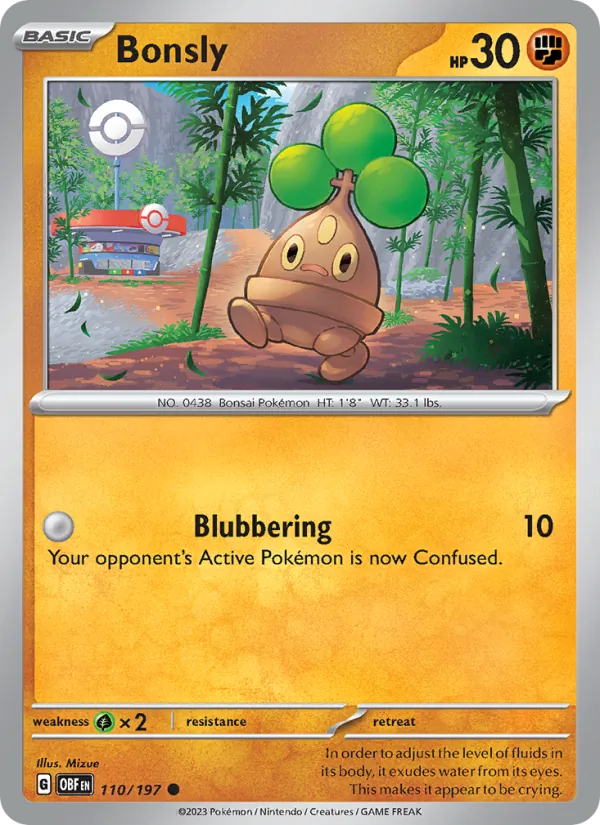 Bonsly — Obsidian Flames #110 (Pokémon TCG card)