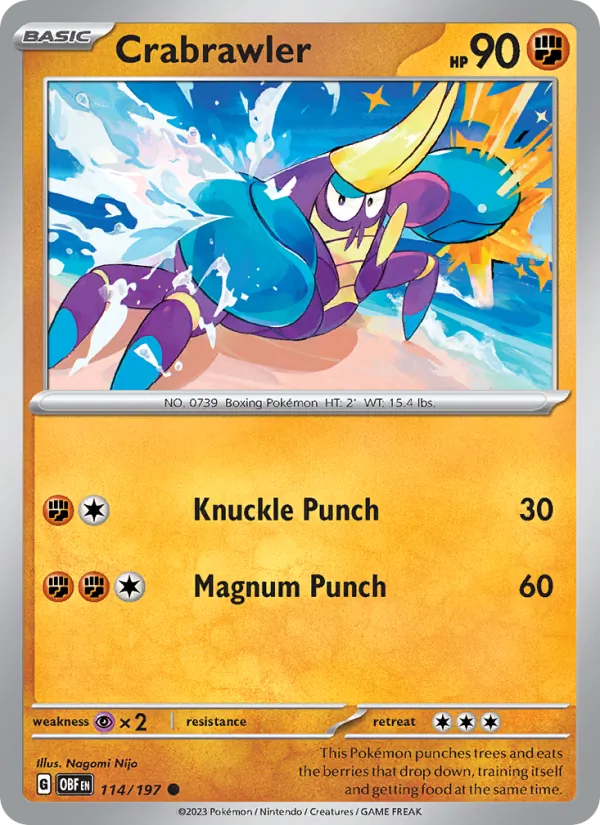 Crabrawler — Obsidian Flames #114 (Pokémon TCG card)