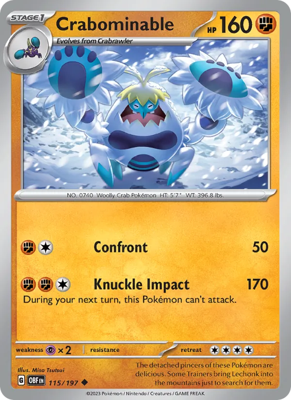Crabominable — Obsidian Flames #115 (Pokémon TCG card)