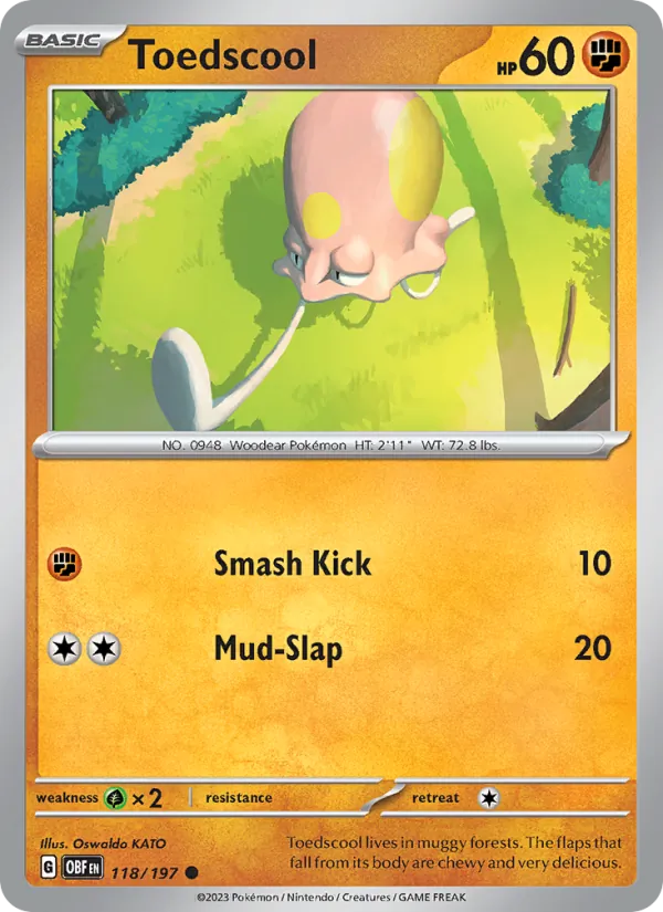 Toedscool — Obsidian Flames #118 (Pokémon TCG card)