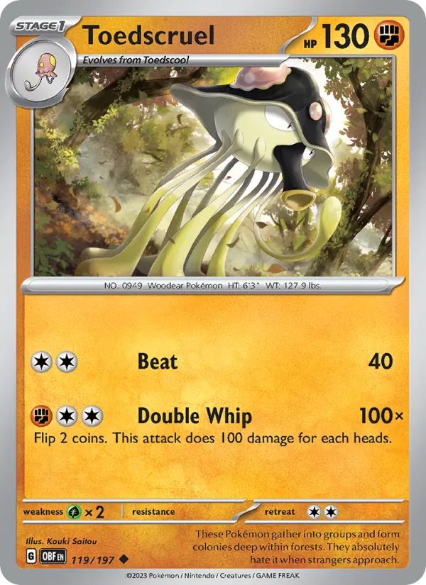 Toedscruel — Obsidian Flames #119 (Pokémon TCG card)