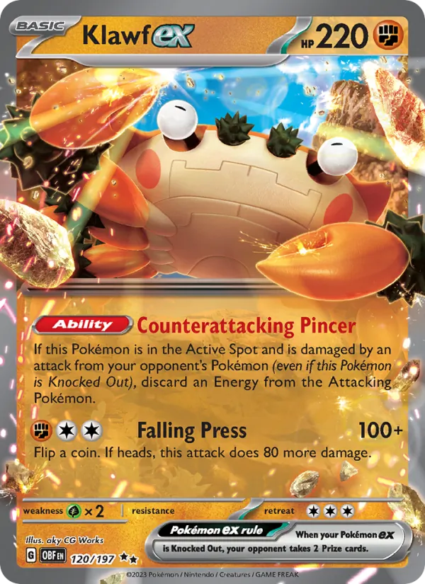 Klawf ex — Obsidian Flames #120 (Pokémon TCG card)