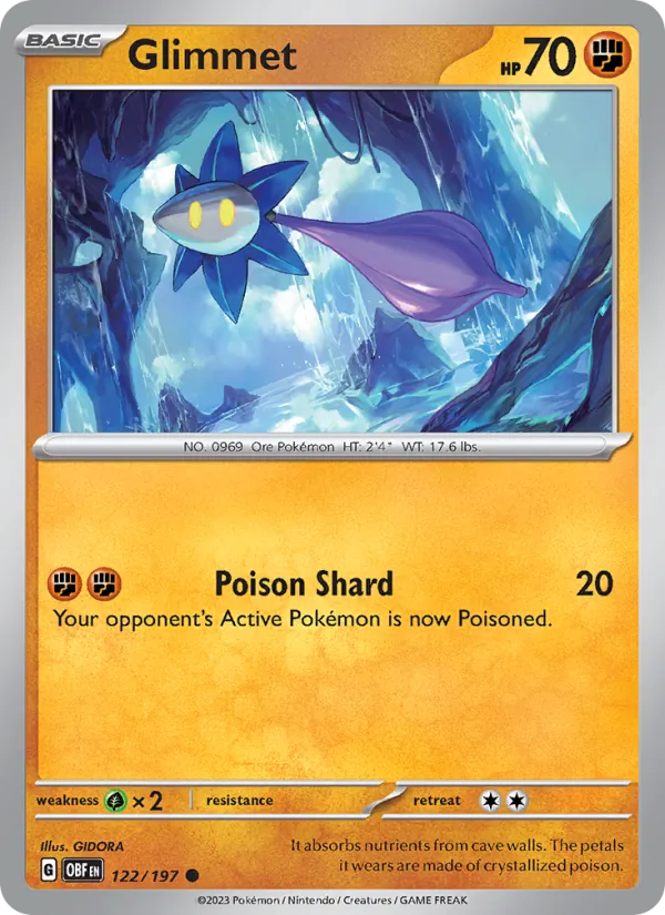 Glimmet — Obsidian Flames #122 (Pokémon TCG card)