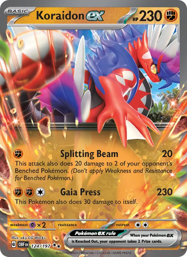 Koraidon ex — Obsidian Flames #124 (Pokémon TCG card)