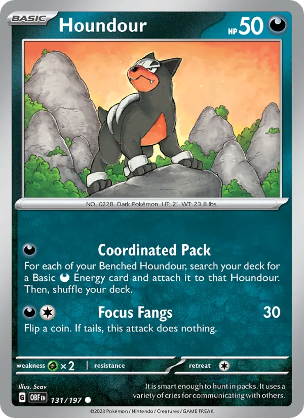 Houndour — Obsidian Flames #131 (Pokémon TCG card)