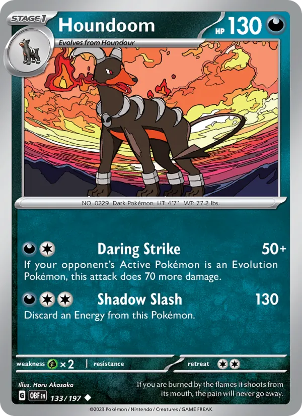 Houndoom — Obsidian Flames #133 (Pokémon TCG card)