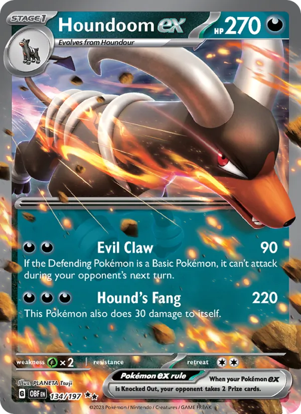 Houndoom ex — Obsidian Flames #134 (Pokémon TCG card)