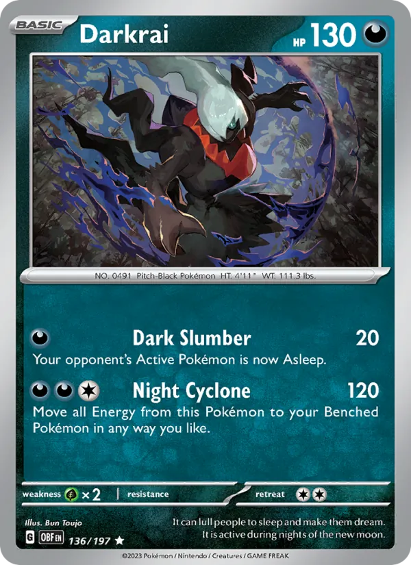 Darkrai — Obsidian Flames #136 (Pokémon TCG card)