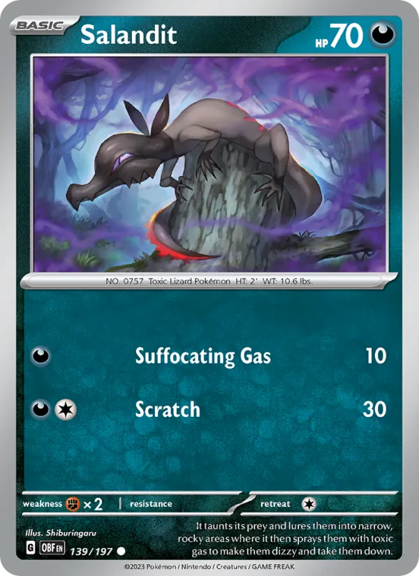 Salandit — Obsidian Flames #139 (Pokémon TCG card)