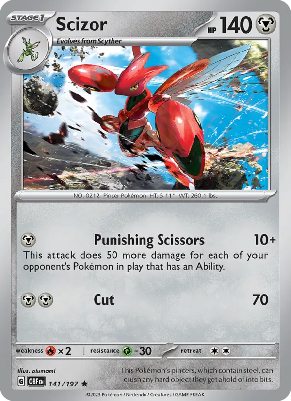 Scizor — Obsidian Flames #141 (Pokémon TCG card)