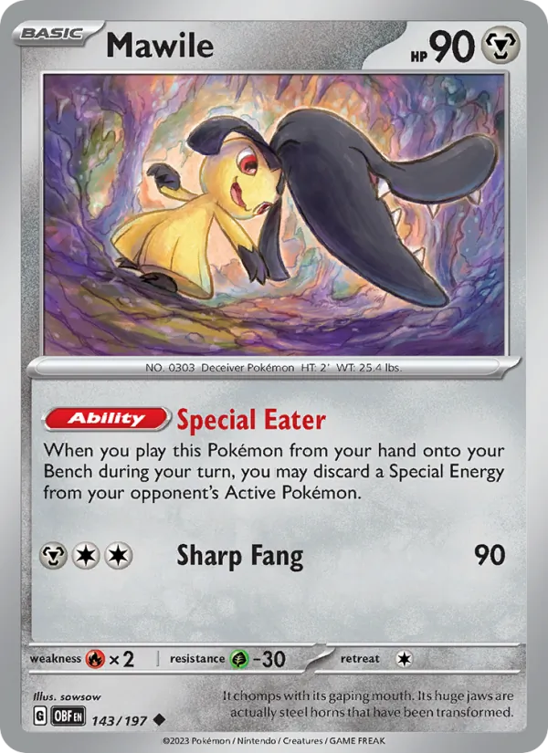 Mawile — Obsidian Flames #143 (Pokémon TCG card)