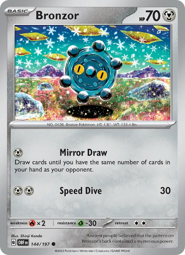 Bronzor — Obsidian Flames #144 (Pokémon TCG card)