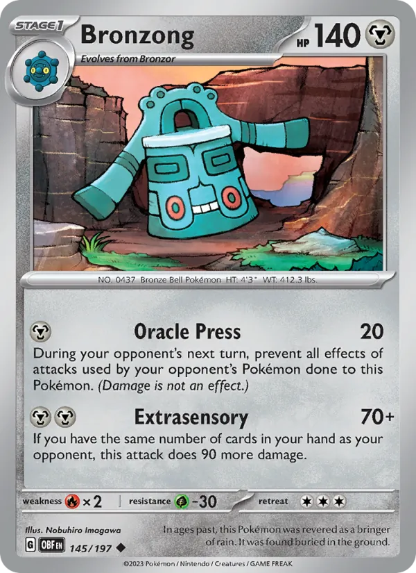 Bronzong — Obsidian Flames #145 (Pokémon TCG card)