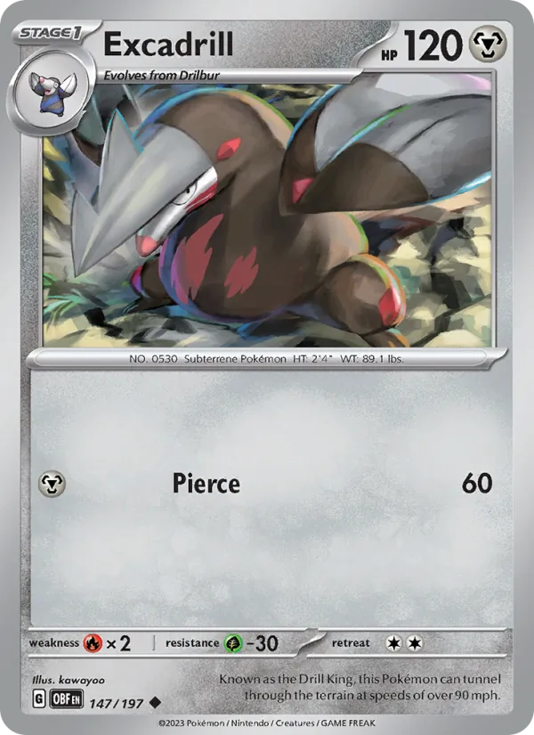 Excadrill — Obsidian Flames #147 (Pokémon TCG card)