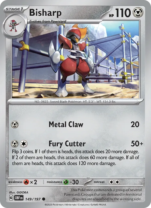 Bisharp — Obsidian Flames #149 (Pokémon TCG card)