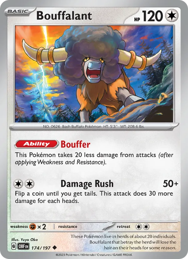 Bouffalant — Obsidian Flames #174 (Pokémon TCG card)