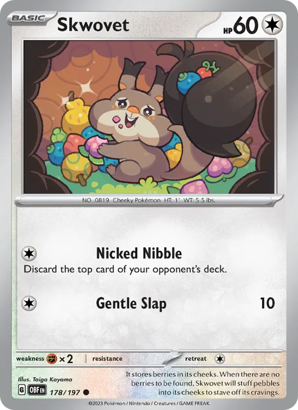 Skwovet — Obsidian Flames #178 (Pokémon TCG card)