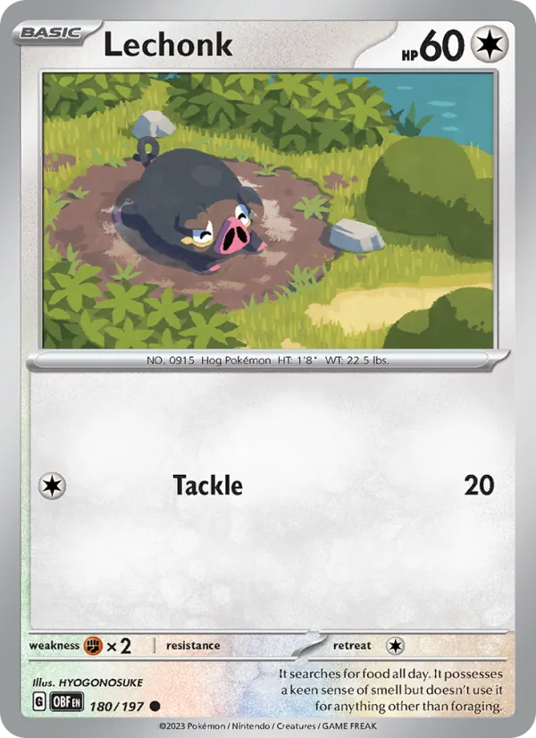 Lechonk — Obsidian Flames #180 (Pokémon TCG card)