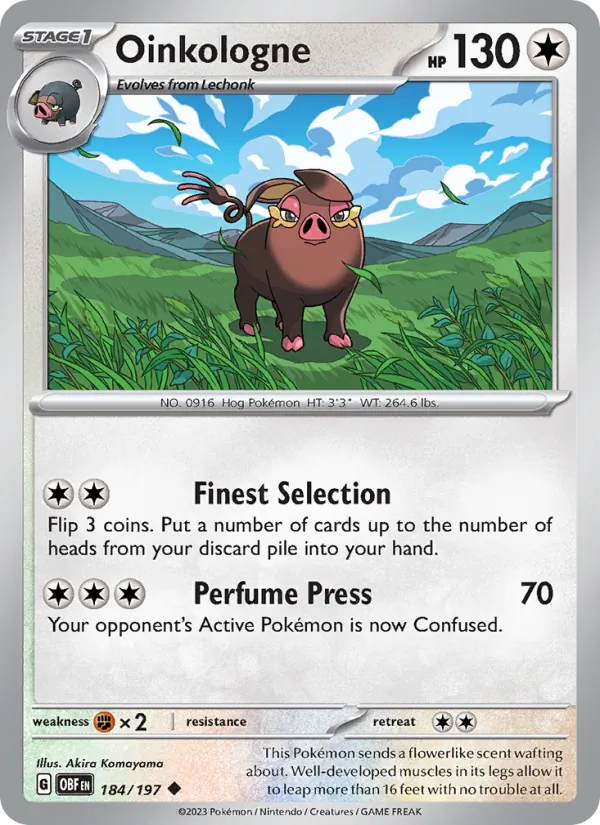 Oinkologne — Obsidian Flames #184 (Pokémon TCG card)
