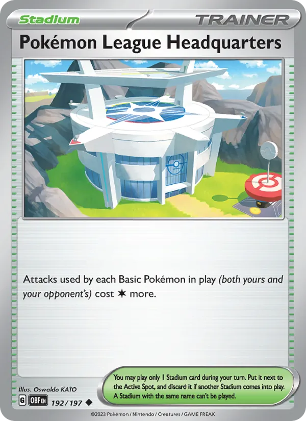 Pokémon League Headquarters — Obsidian Flames #192 (Pokémon TCG card)