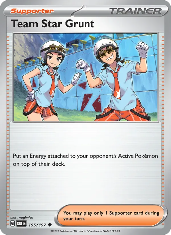Team Star Grunt — Obsidian Flames #195 (Pokémon TCG card)