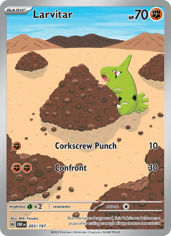 Larvitar — Obsidian Flames #203 (Pokémon TCG card)