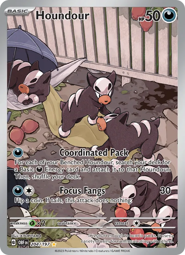 Houndour — Obsidian Flames #204 (Pokémon TCG card)